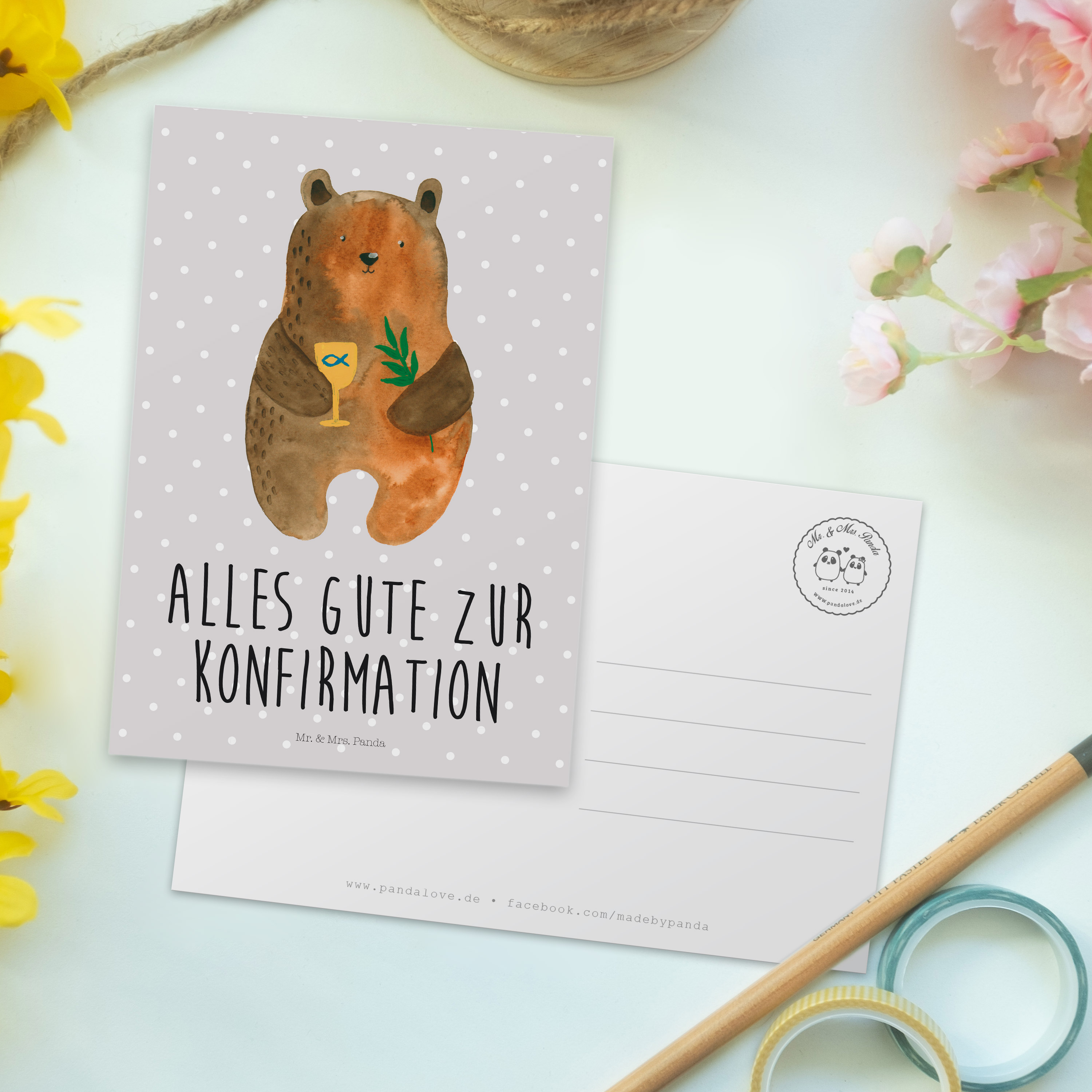 Postkarte Bär Konfirmation