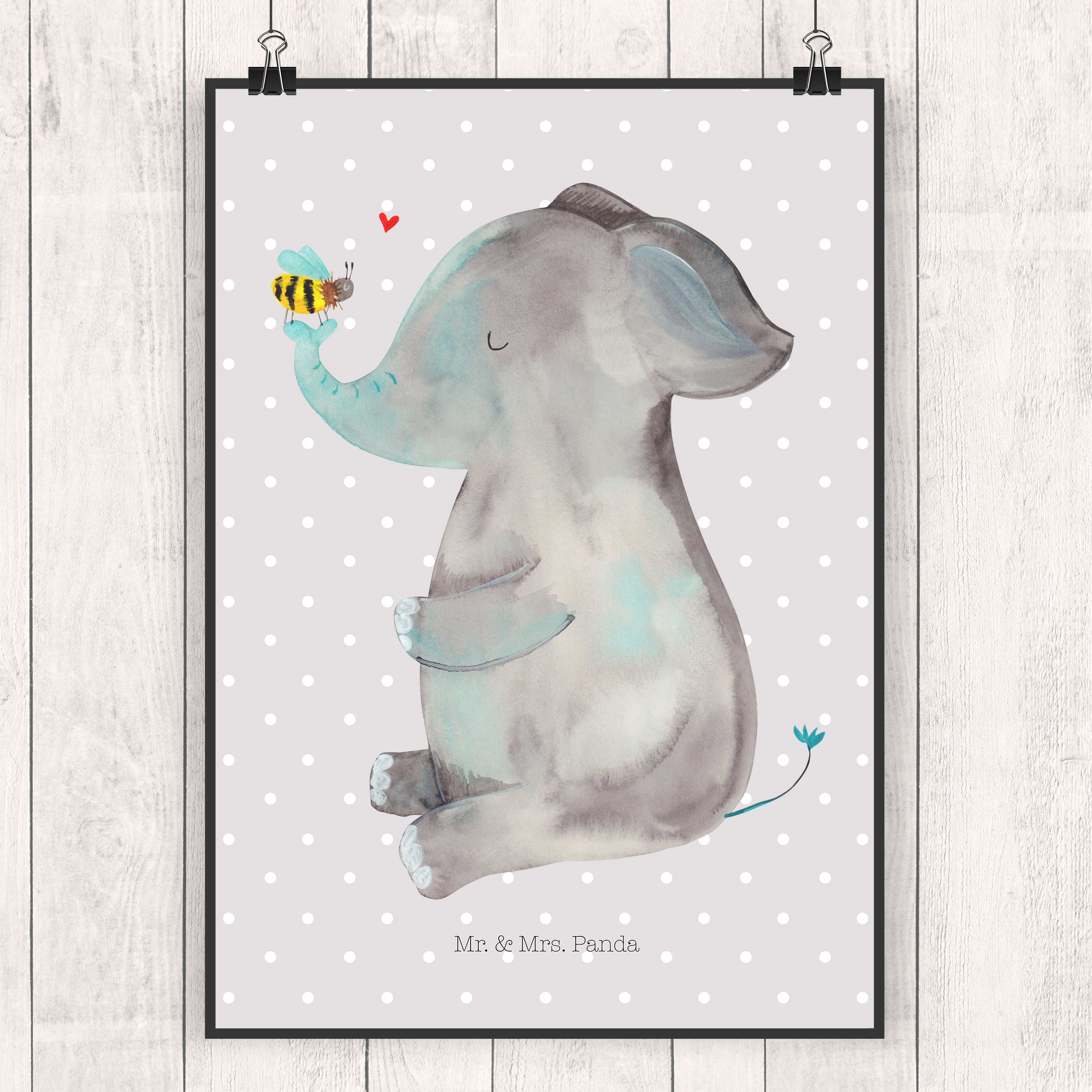 Poster Elefant Biene