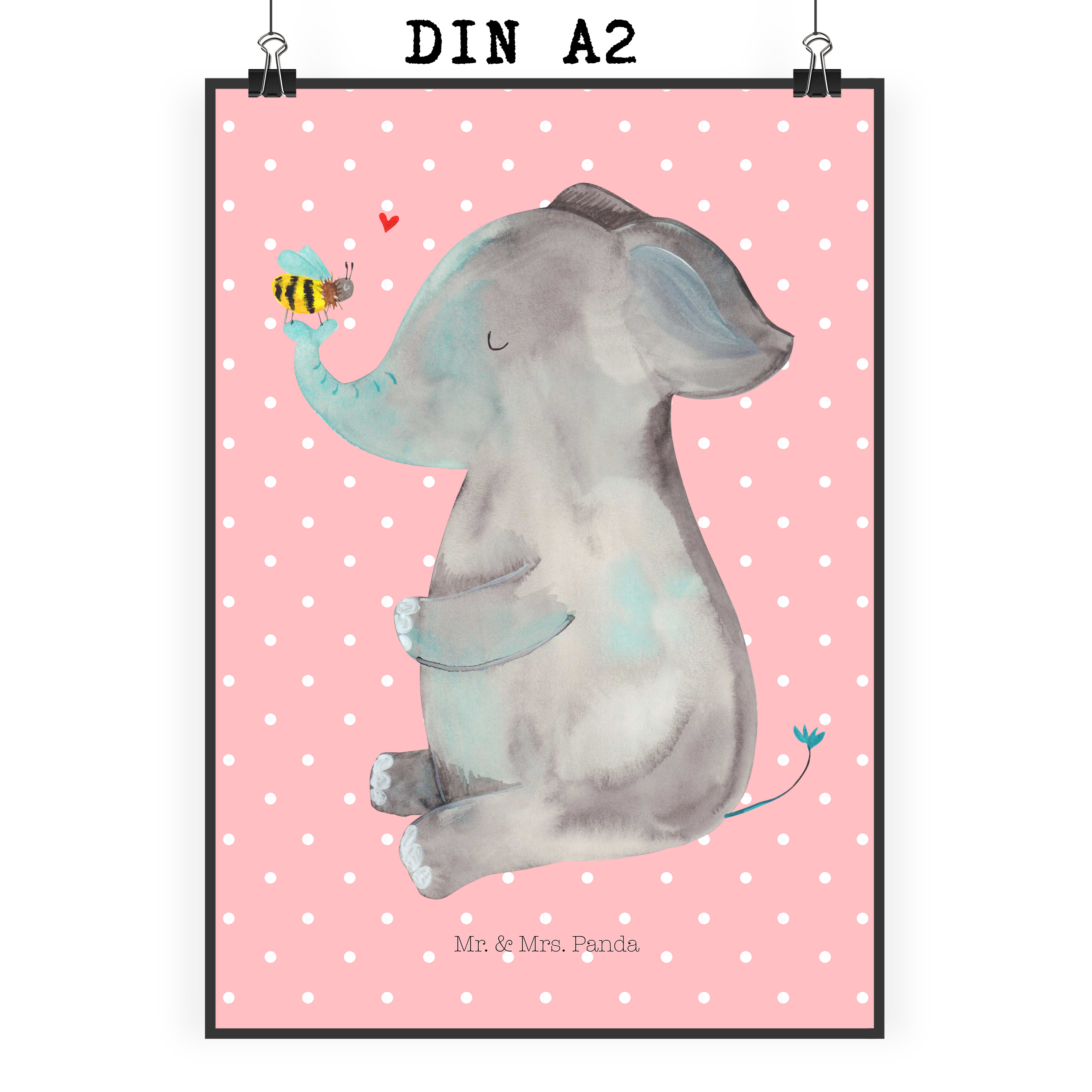 Poster Elefant Biene