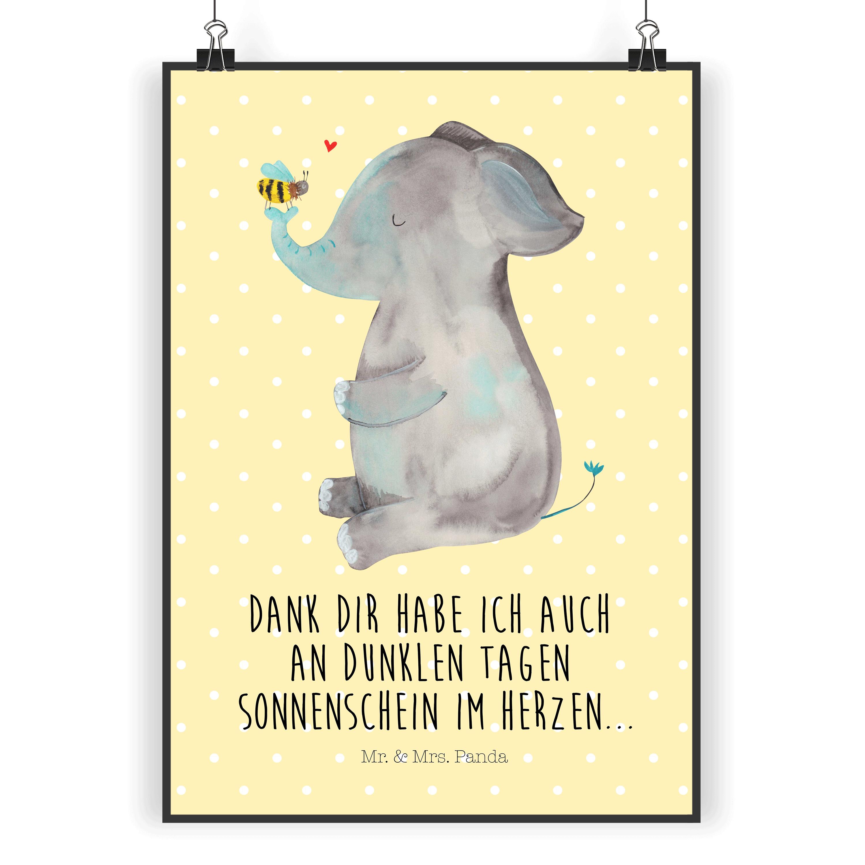 Poster Elefant Biene