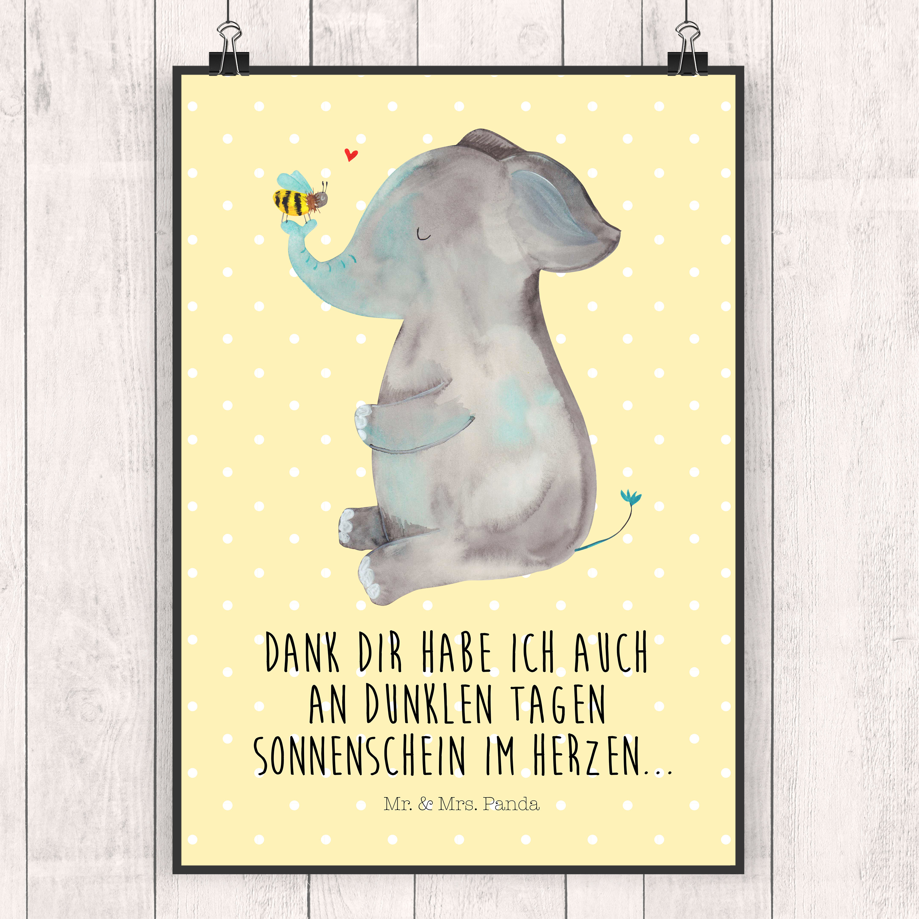 Poster Elefant Biene