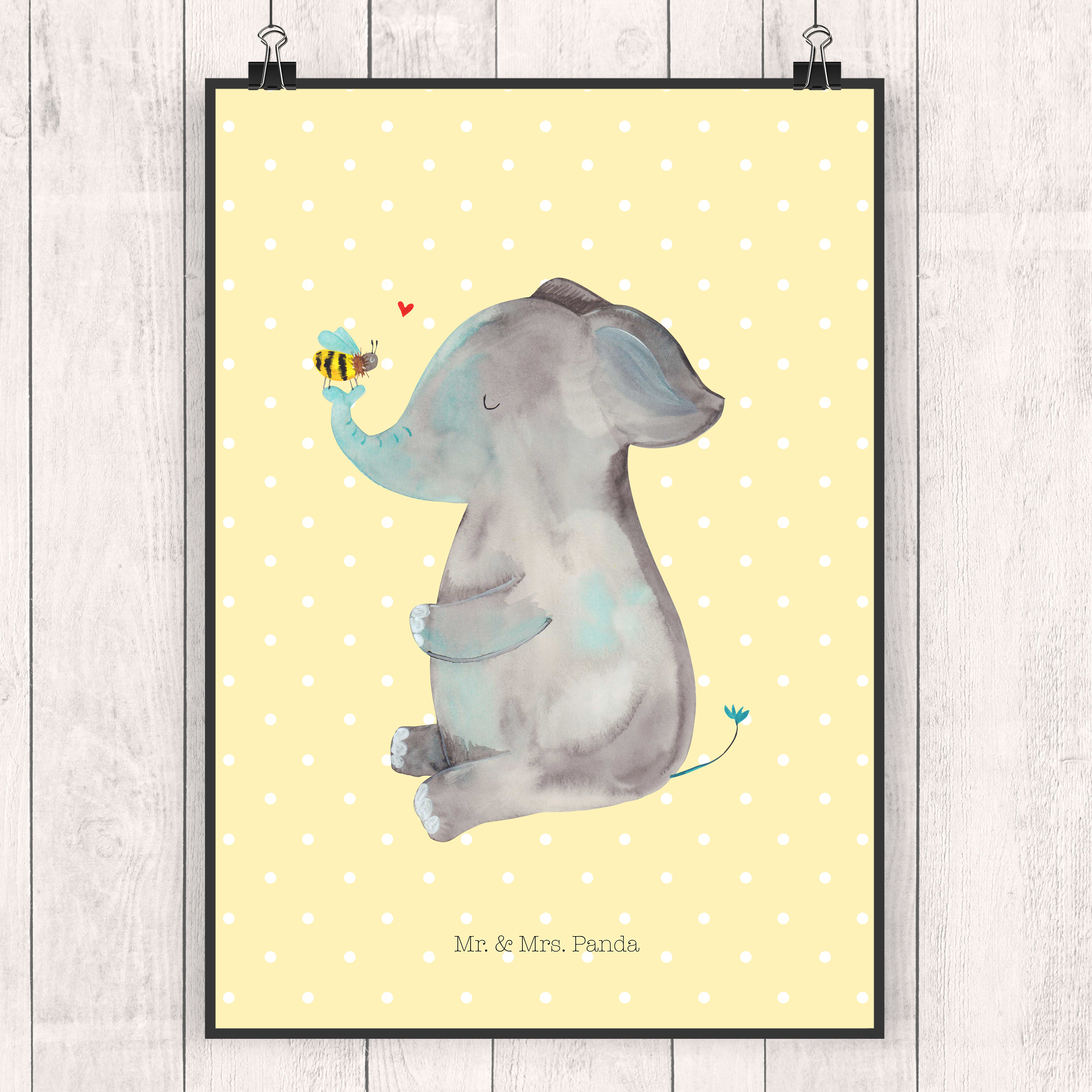 Poster Elefant Biene