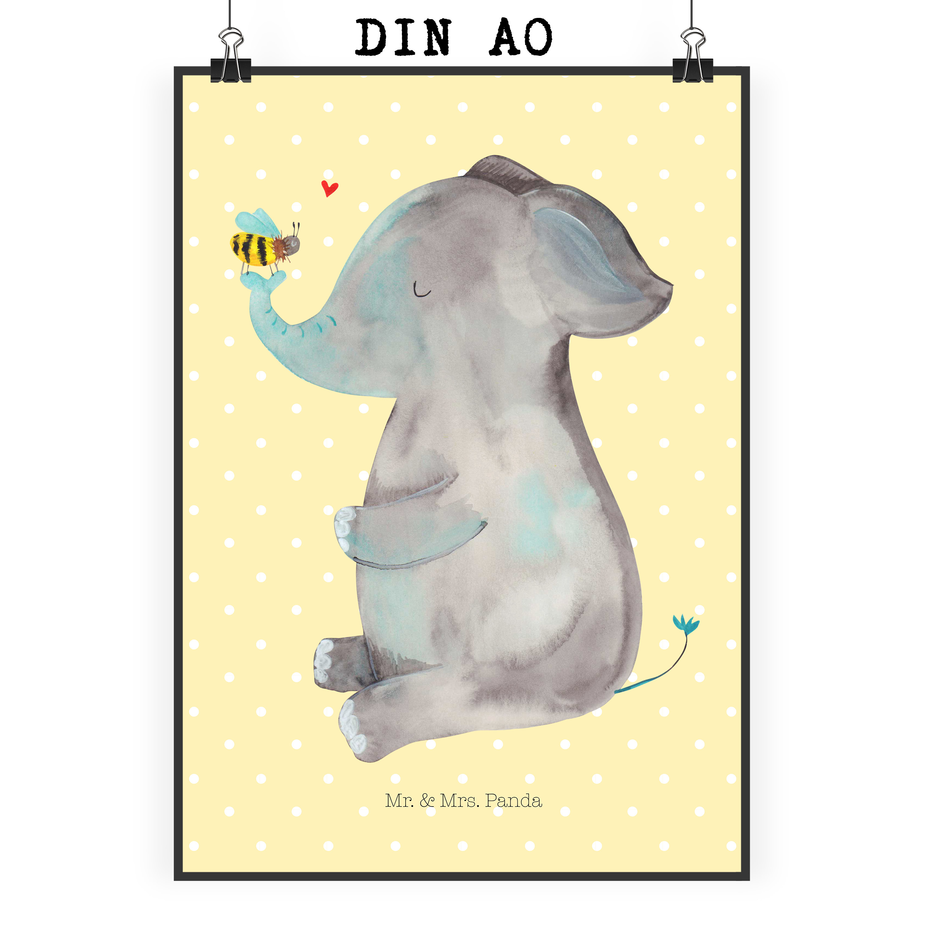 Poster Elefant Biene