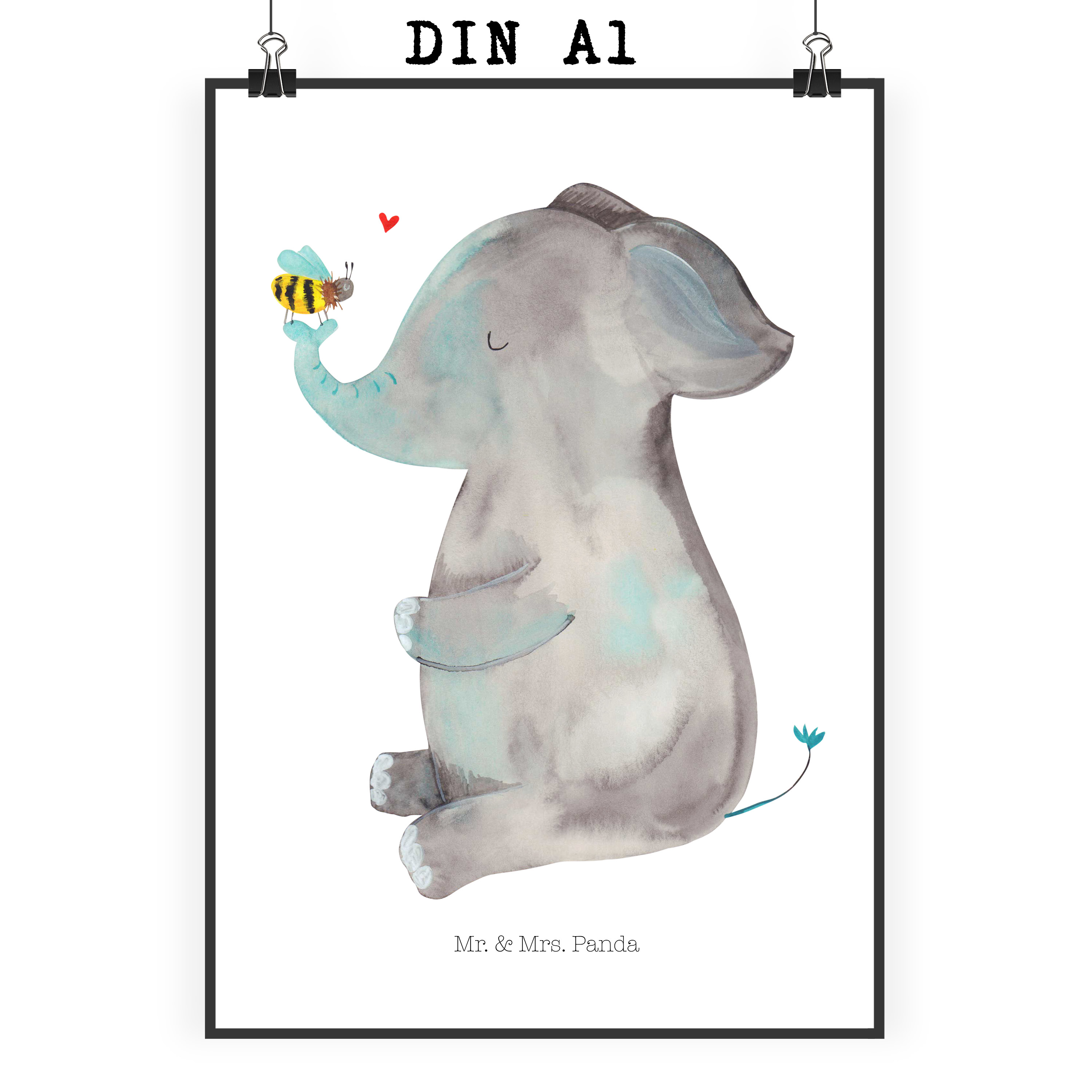 Poster Elefant Biene