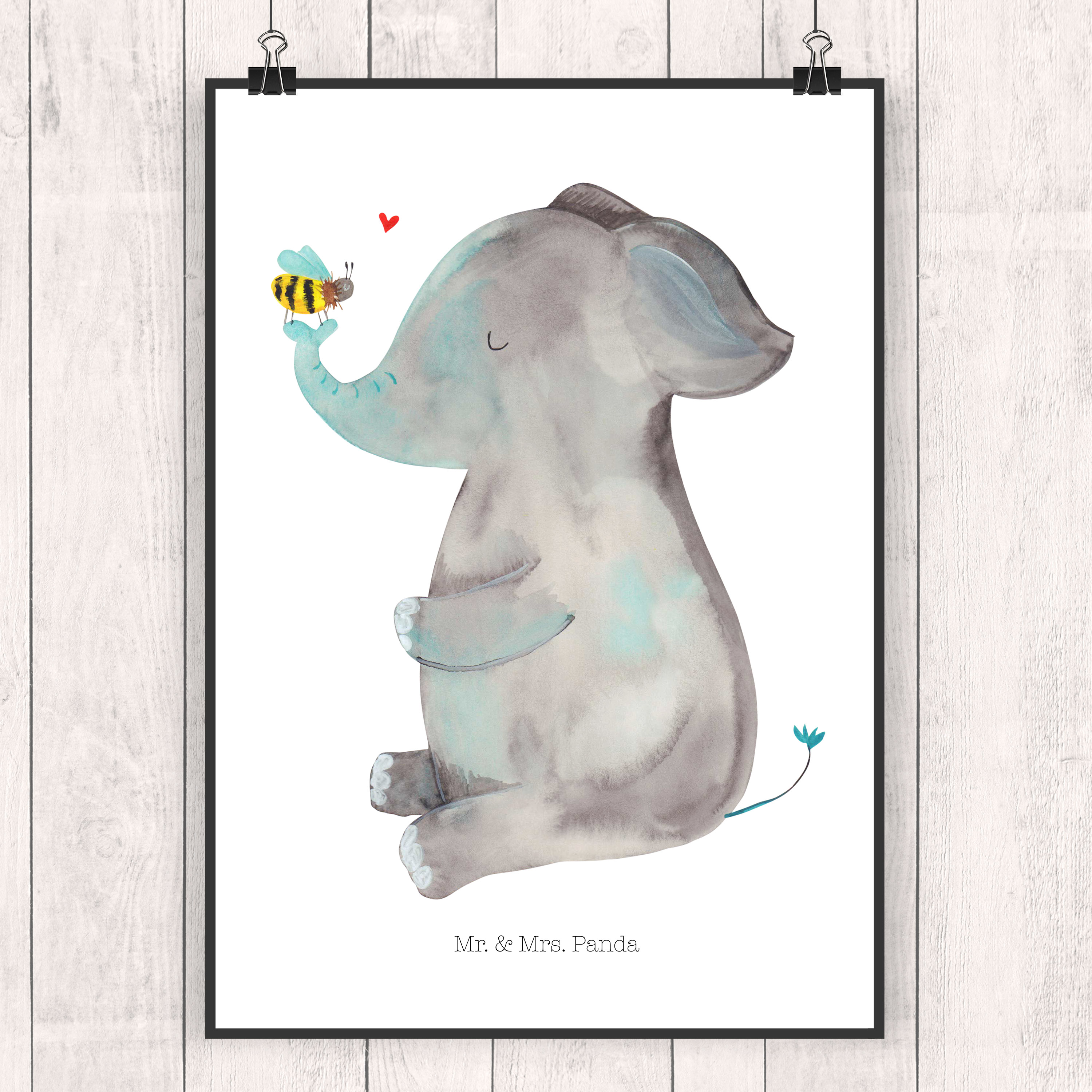 Poster Elefant Biene