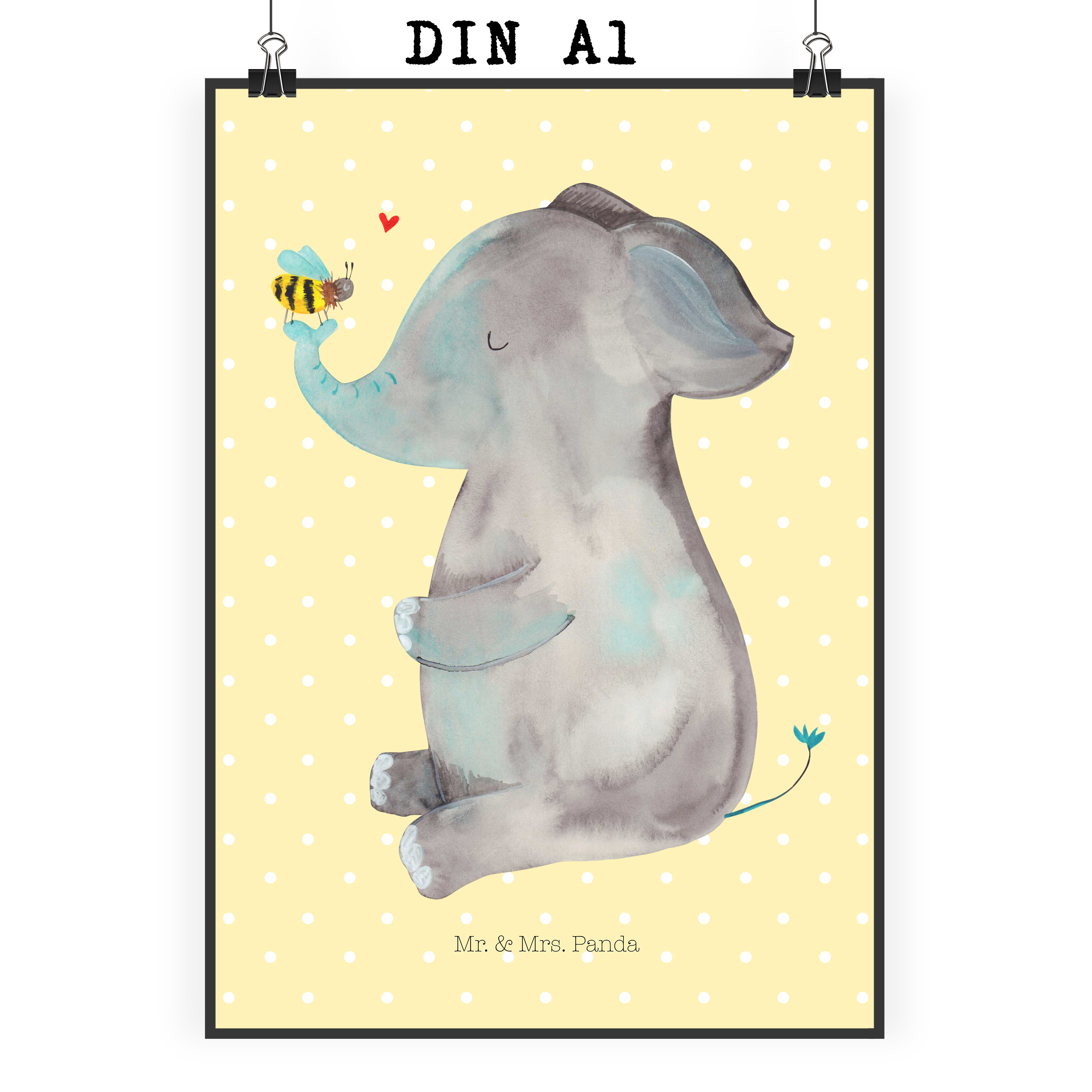 Poster Elefant Biene