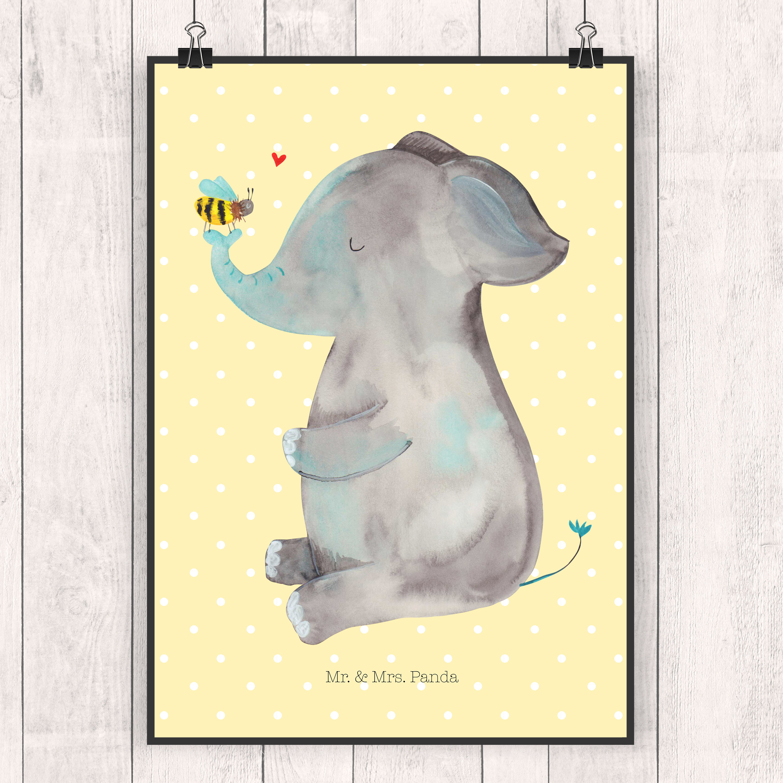 Poster Elefant Biene