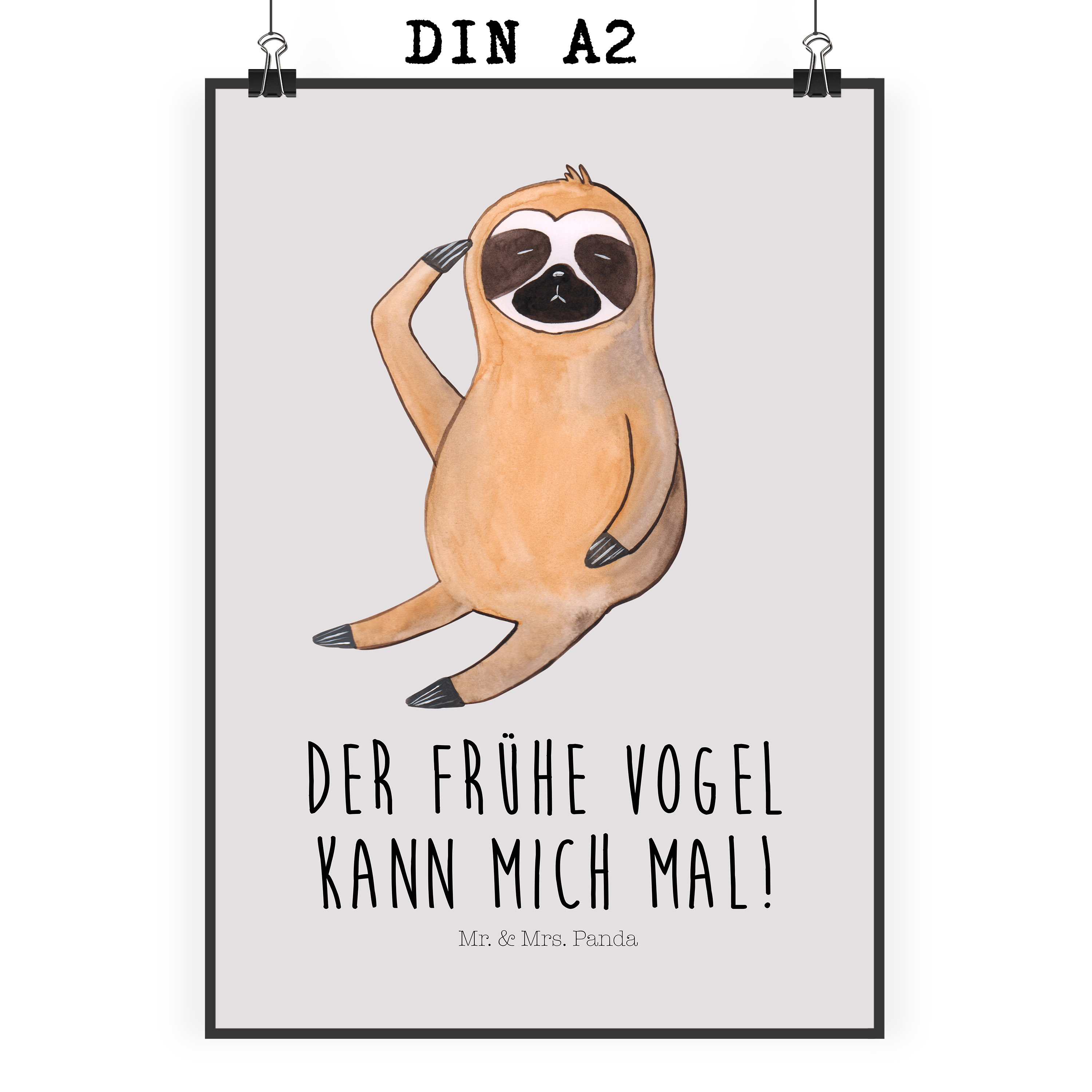 Poster Faultier Vogel