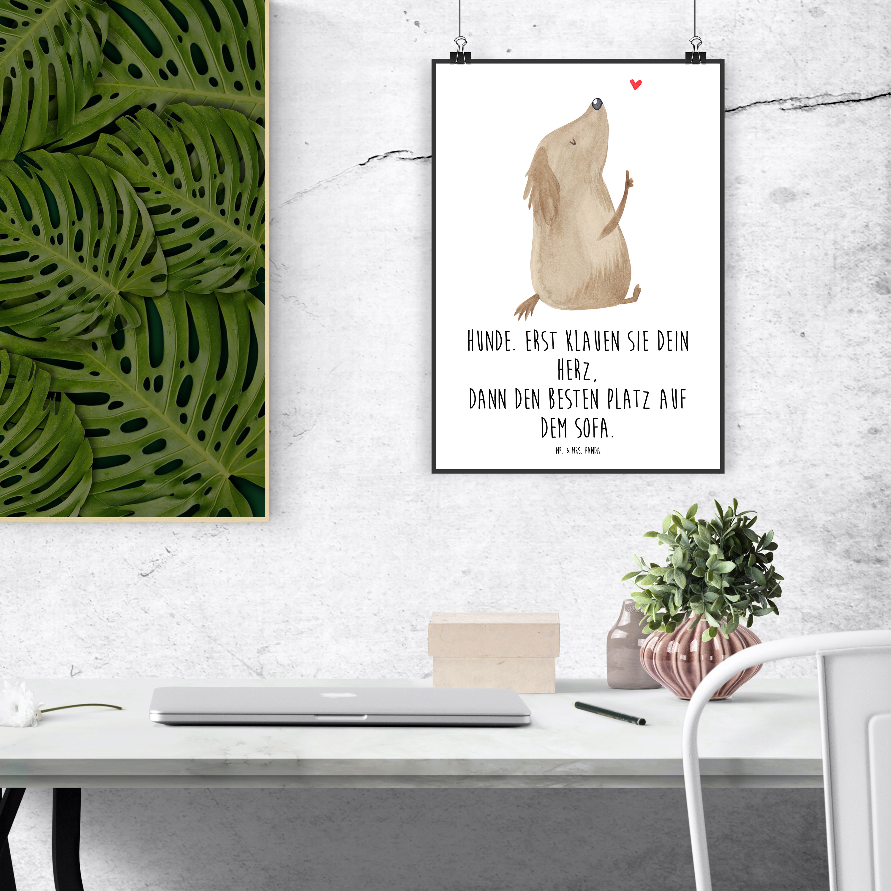 DIN A4 Poster Hund Liebe - Geschenk Herz Designposter Tierliebhaber Sprüche Bild - Bild 3 von 7