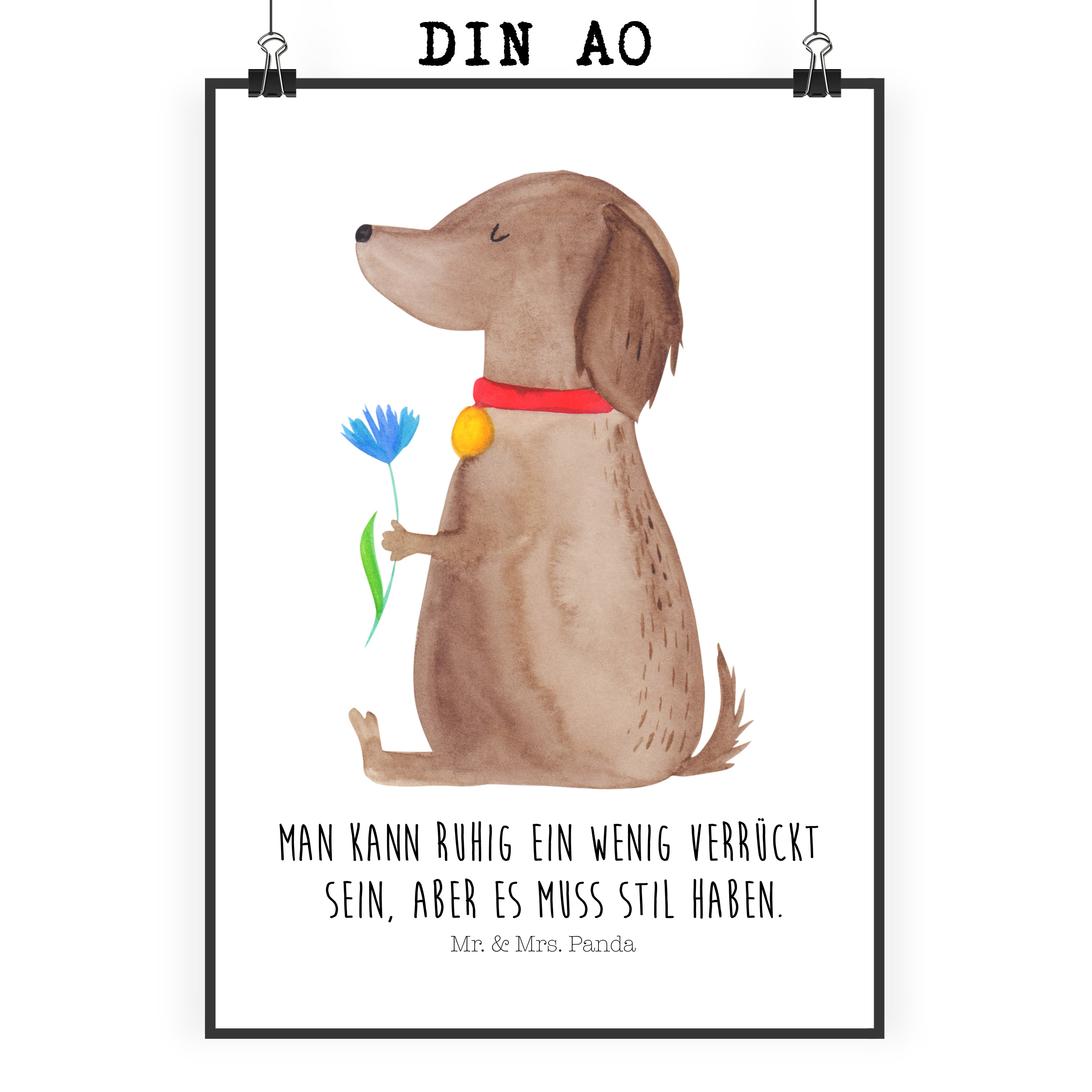 Poster Hund Blume