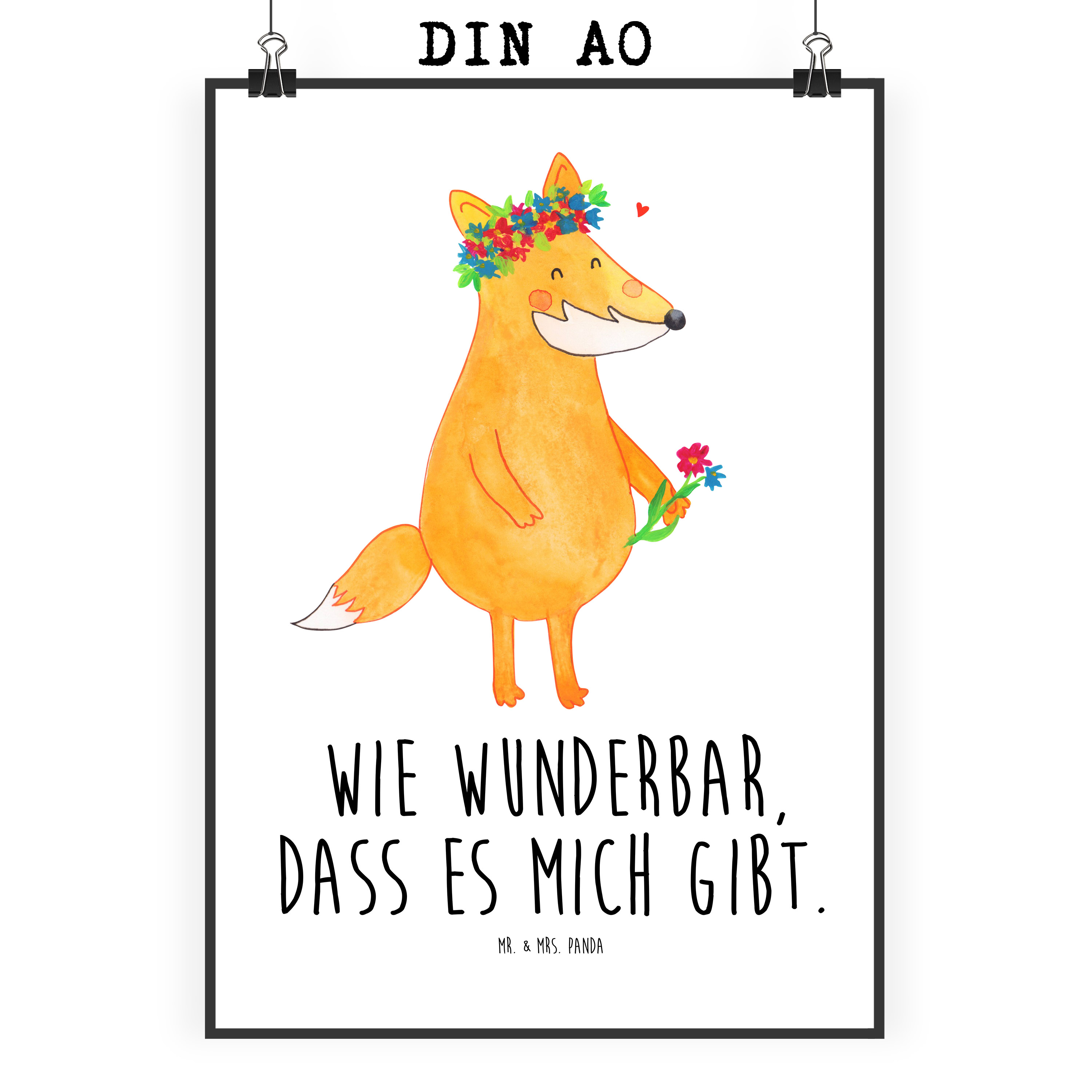 Poster Fuchs Blumen