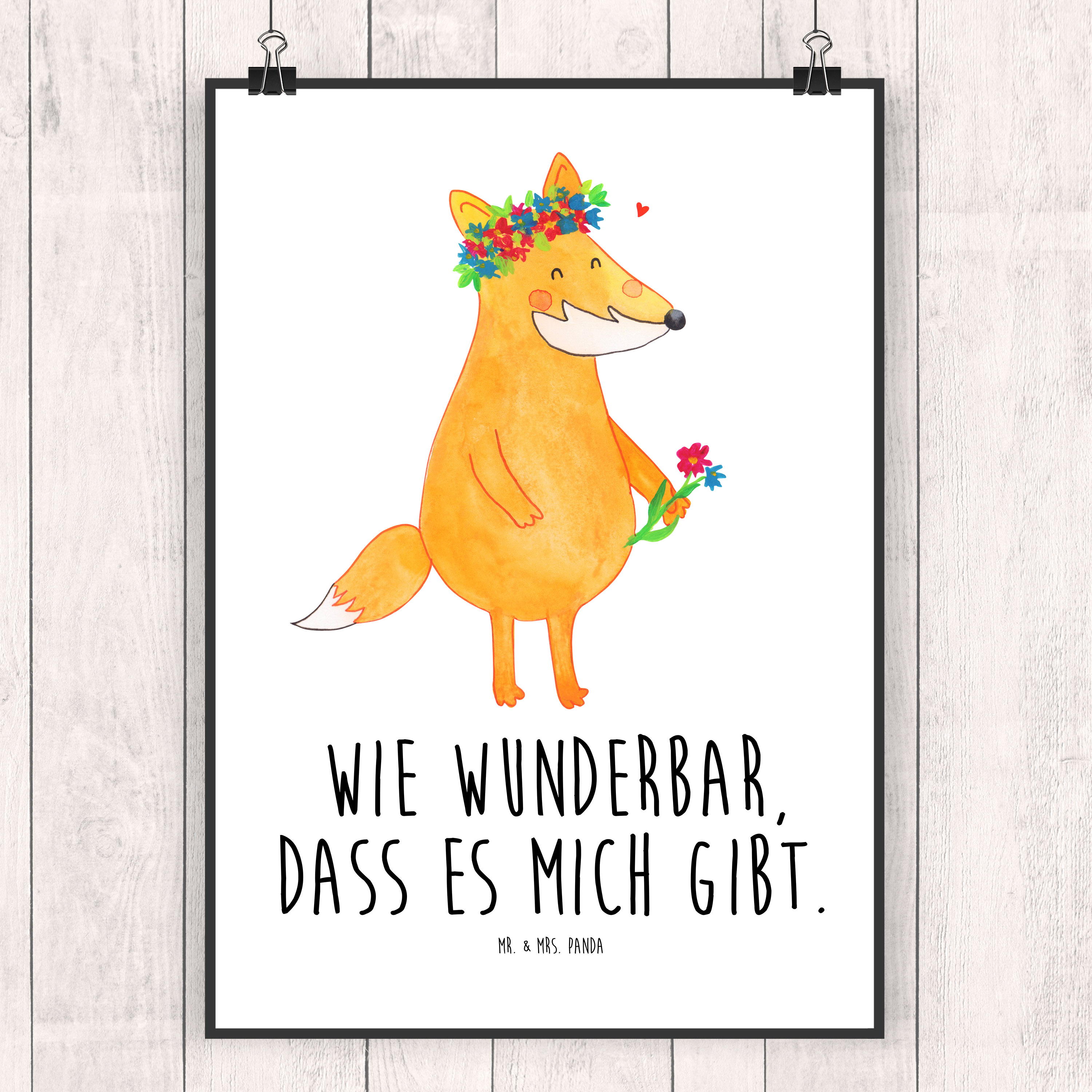 Poster Fuchs Blumen