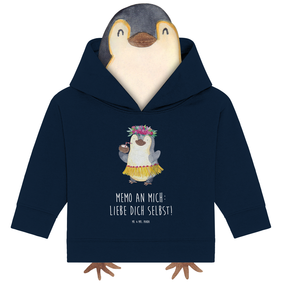 Organic Baby Hoodie Pinguin Kokosnuss