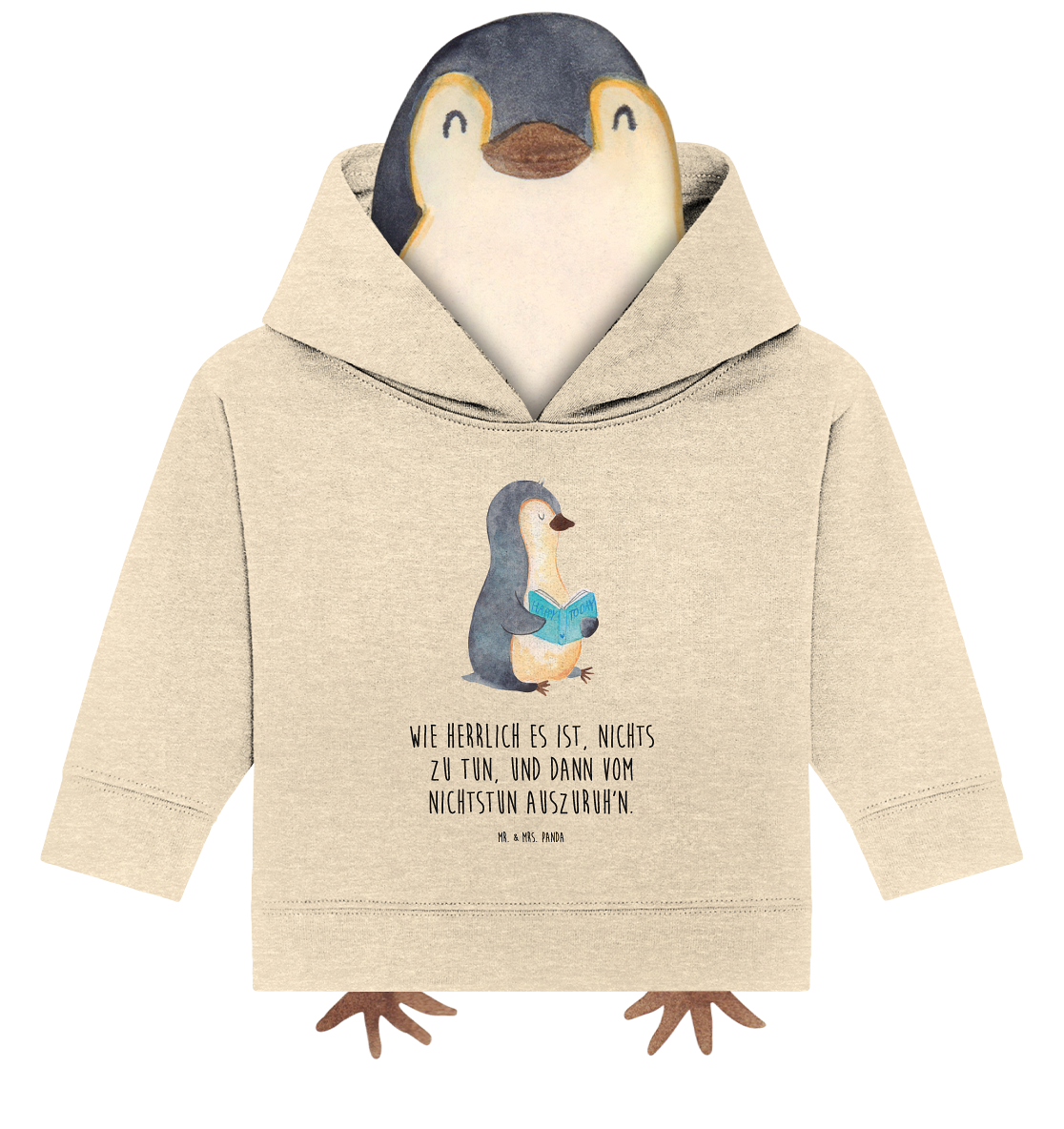 Organic Baby Hoodie Pinguin Buch