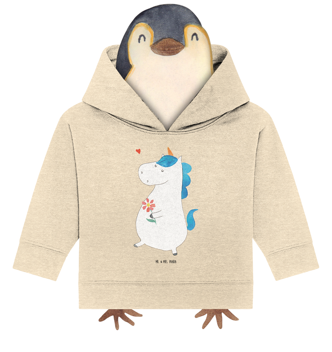 Organic Baby Hoodie Einhorn Spaziergang 12. - 18. Monat - Geschenk Baby Pullover