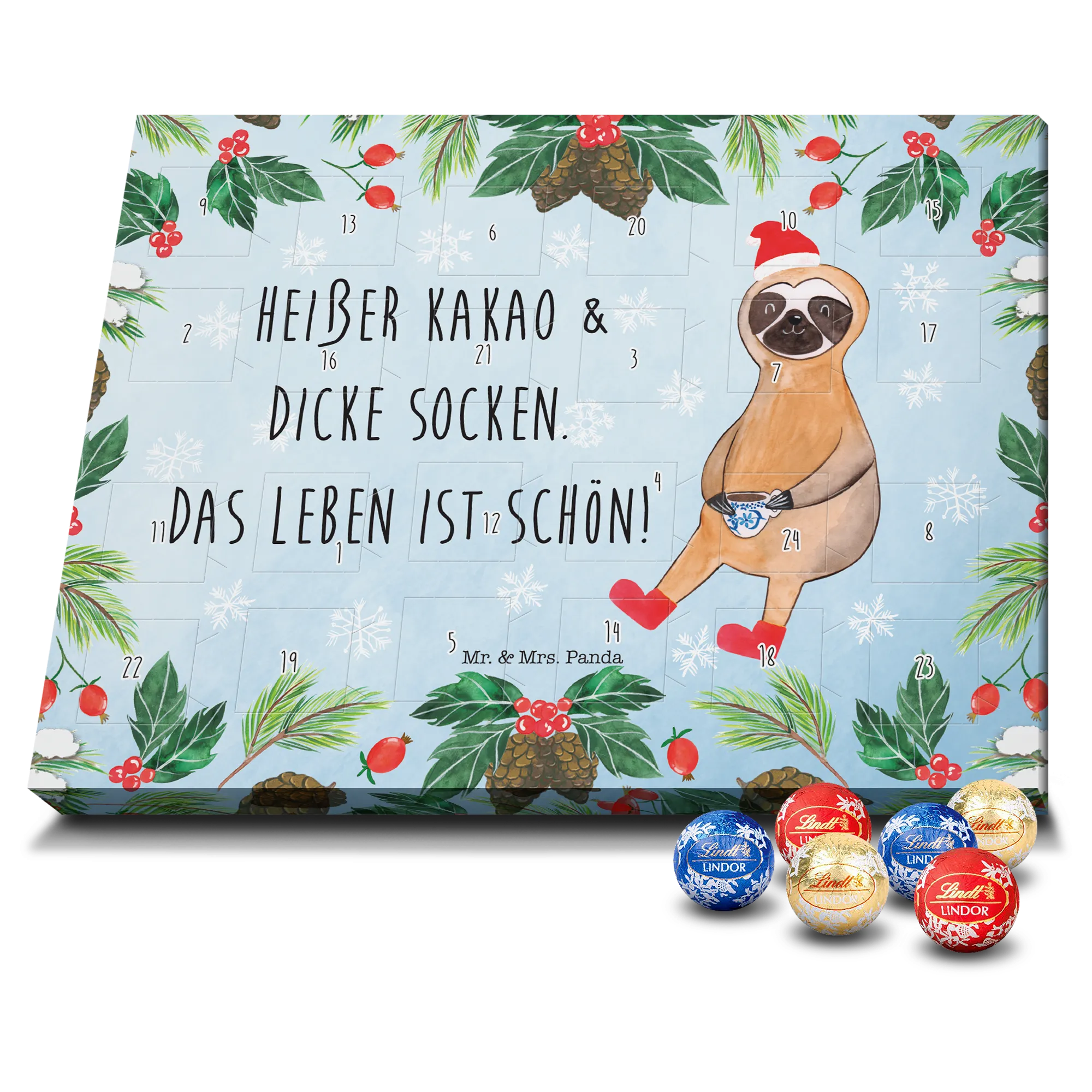 Kugel Markenschokolade Adventskalender Faultier Kakao