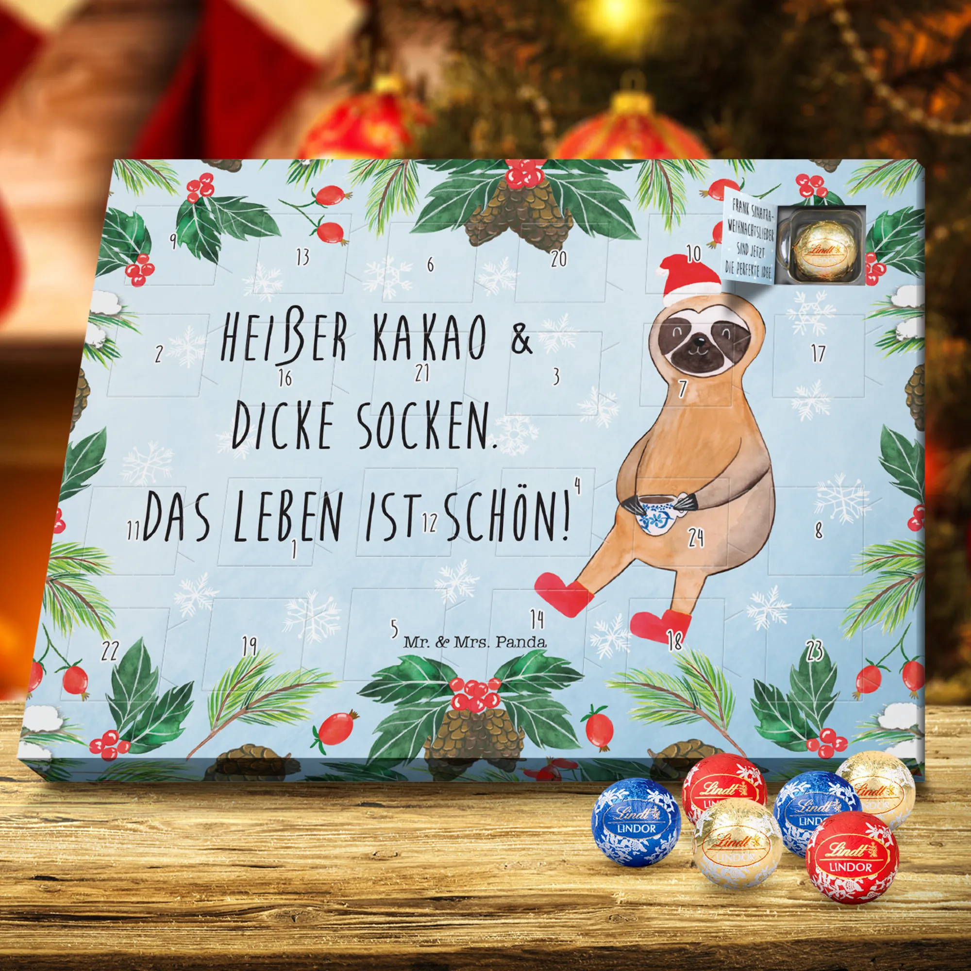 Kugel Markenschokolade Adventskalender Faultier Kakao