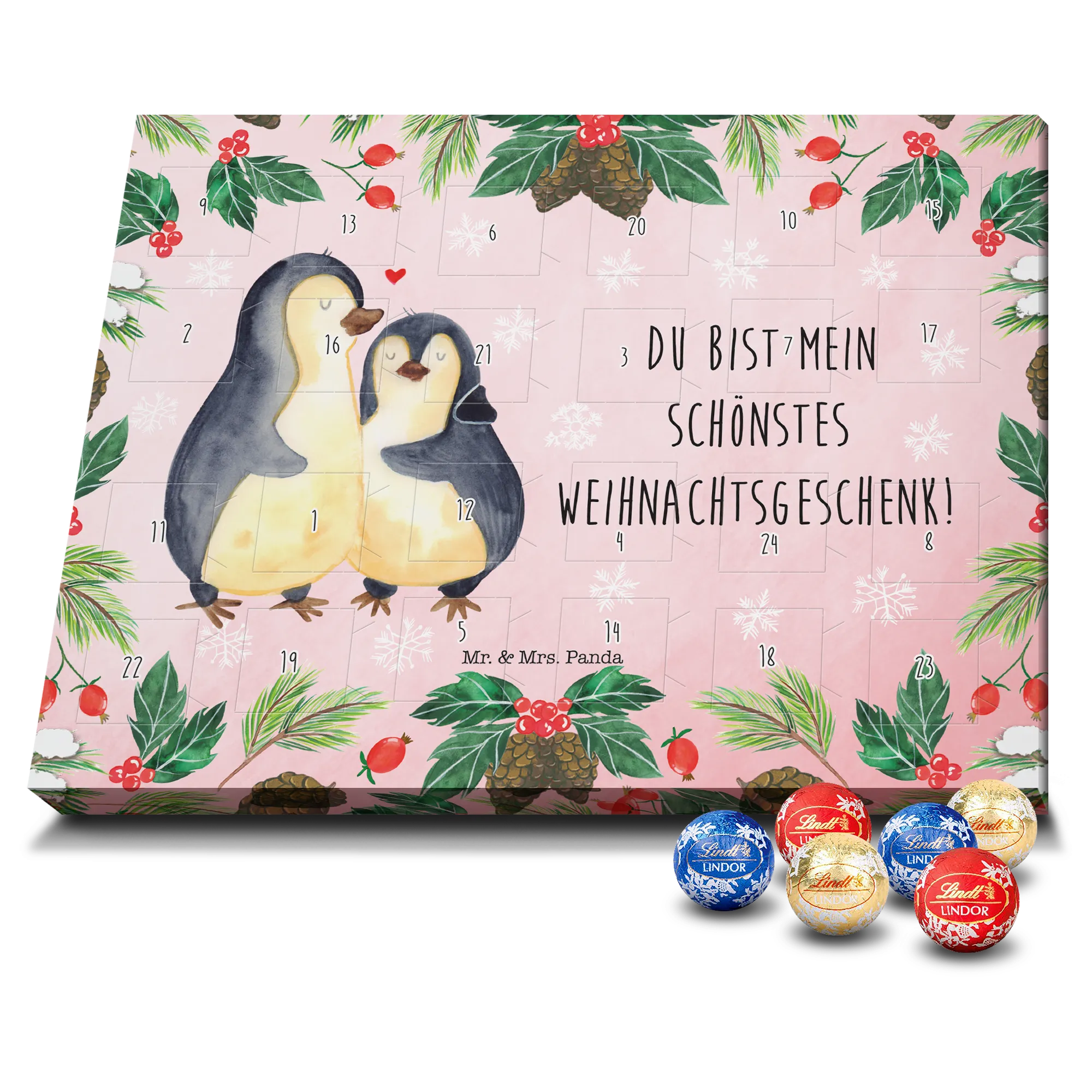 Kugel Markenschokolade Adventskalender Pinguin Weihnachtsgeschenk