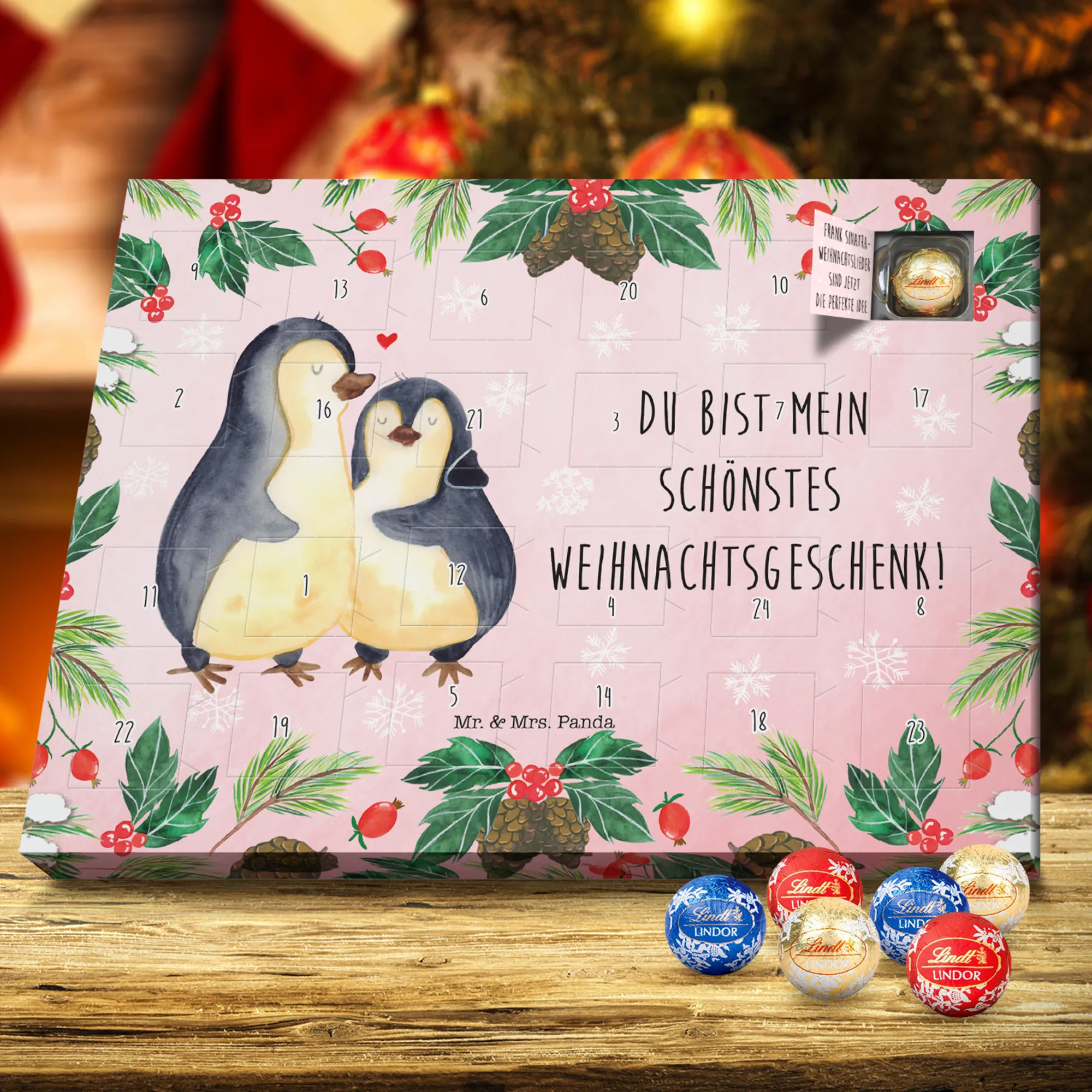 Kugel Markenschokolade Adventskalender Pinguin Weihnachtsgeschenk