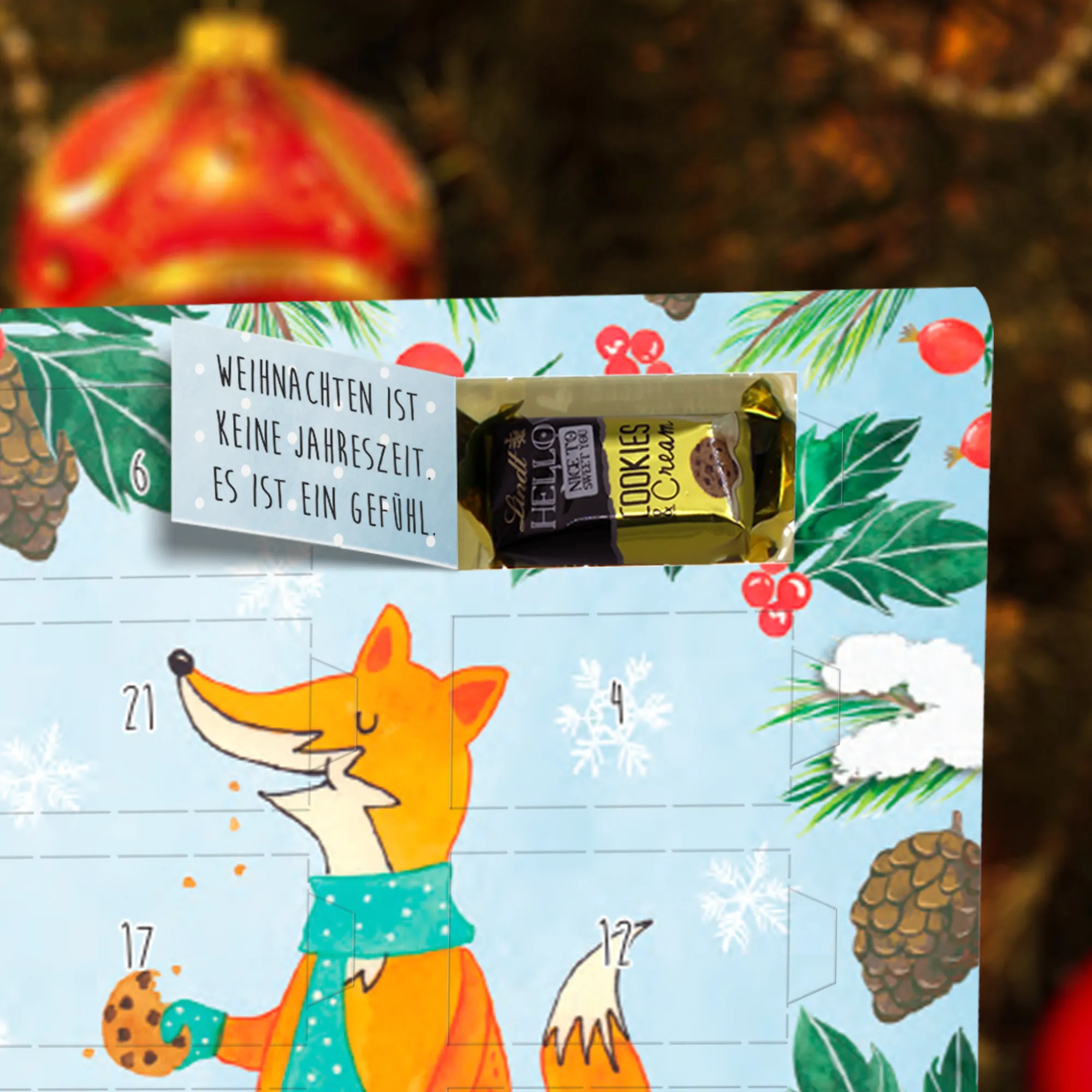 Markenschokolade Adventskalender Fuchs Keksdose