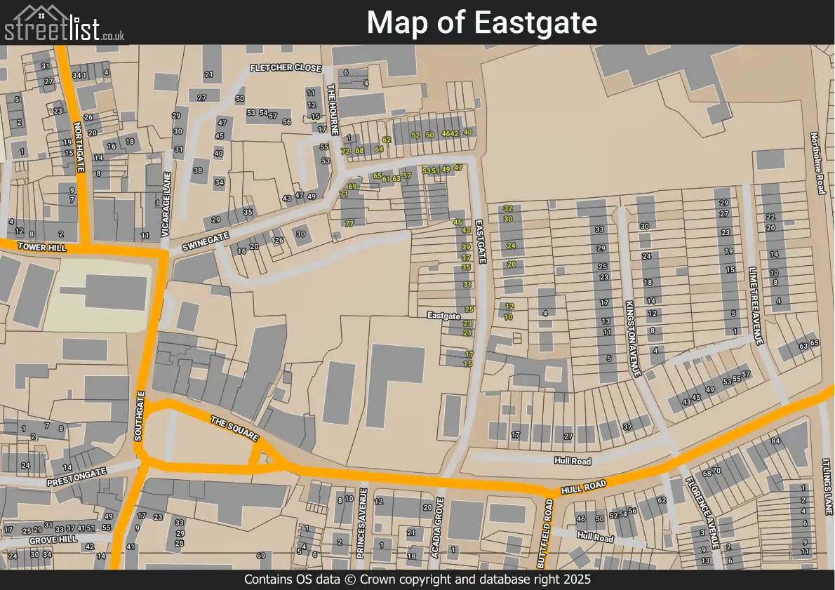 Map of Eastgate