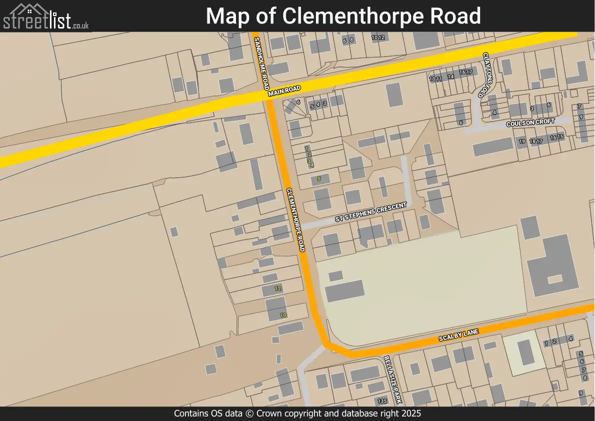 Map of Clementhorpe Road