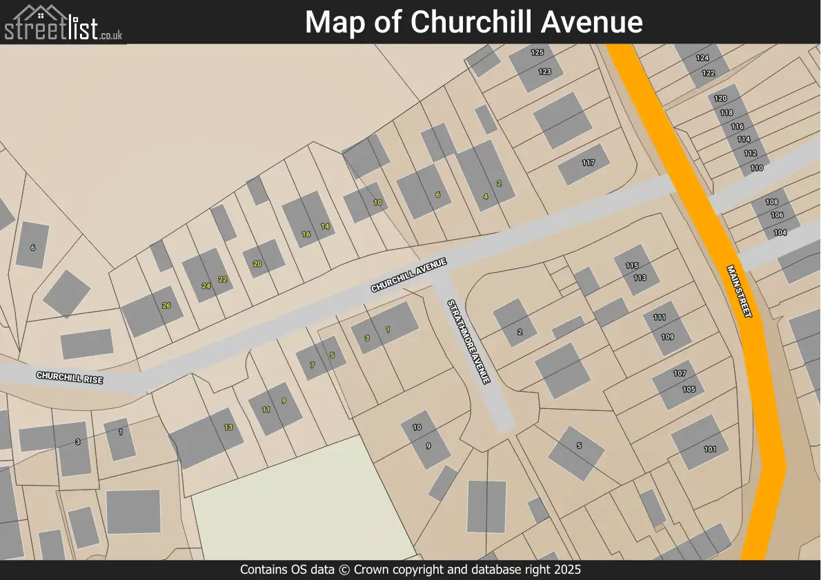 Map of Churchill Avenue