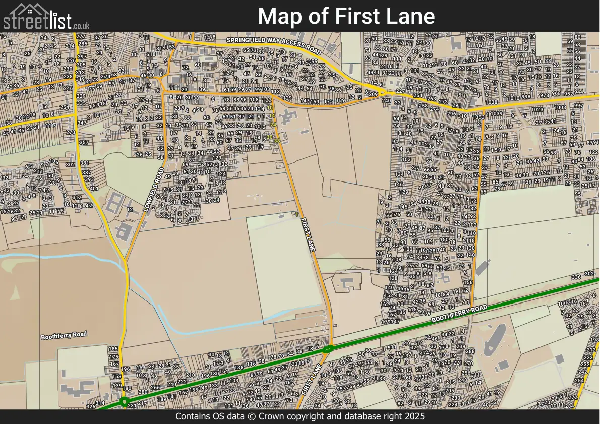 Map of First Lane