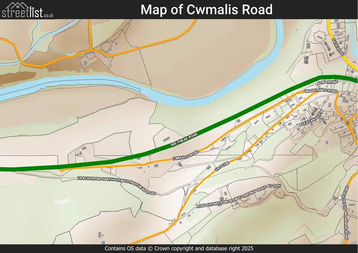 Map of Cwmalis Road