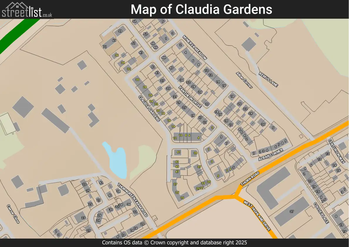 Map of Claudia Gardens