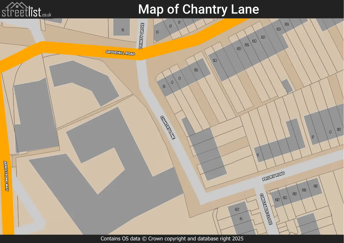 Map of Chantry Lane