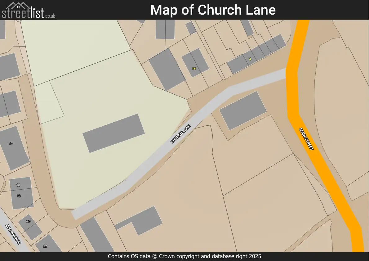 Map of Church Lane