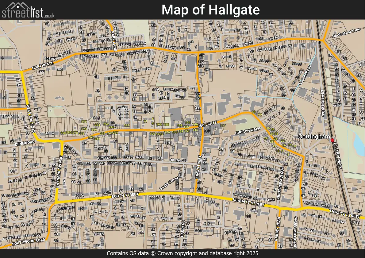 Map of Hallgate
