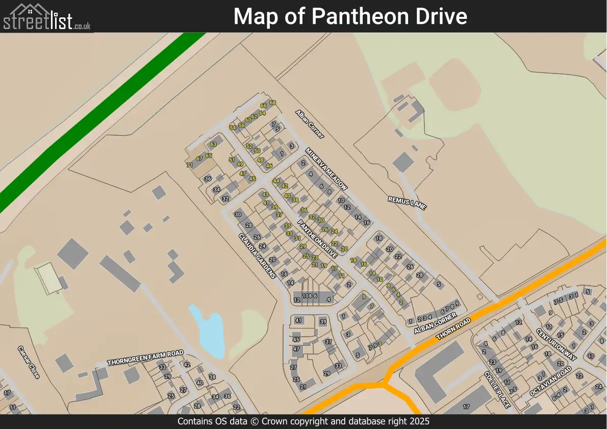 Map of Pantheon Drive