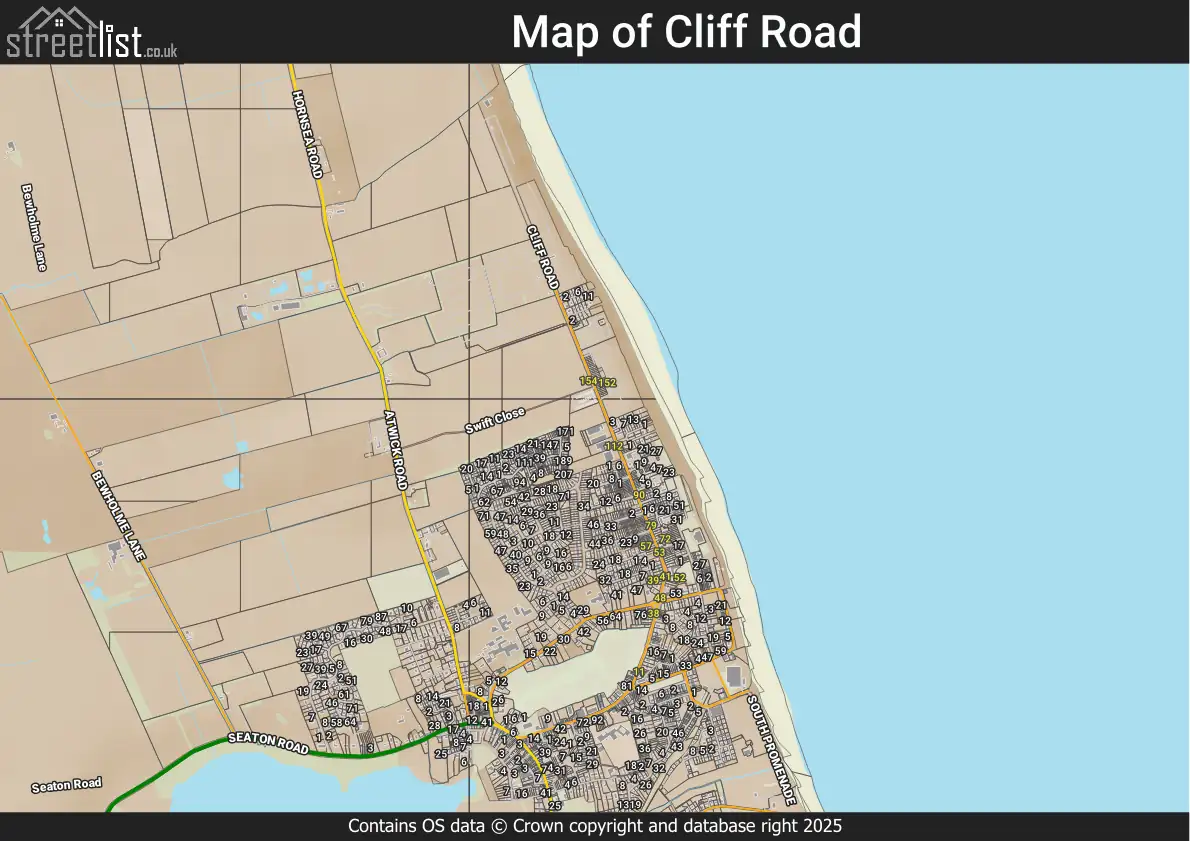 Map of Cliff Road