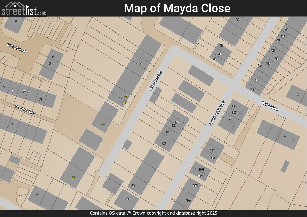 Mayda Close, Halstead, Halstead Urban, Essex | Street map, property and ...