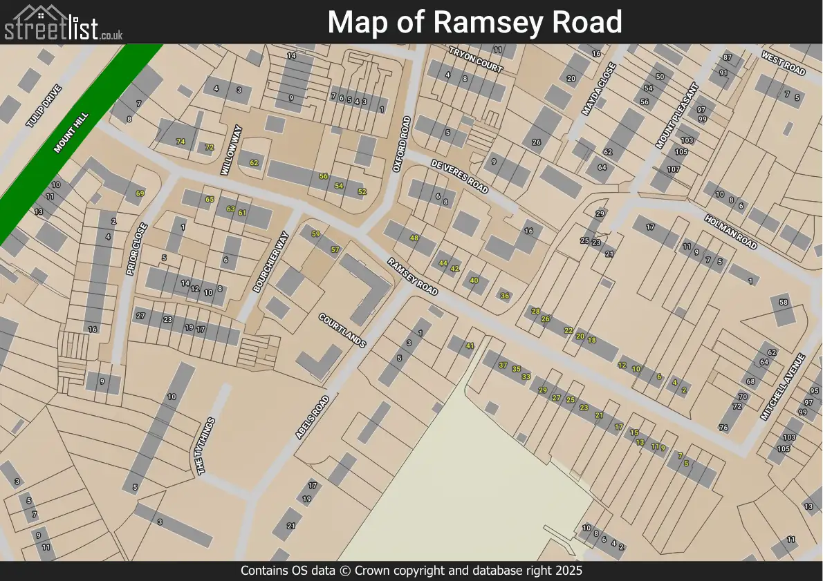 Ramsey Road, Halstead, Halstead Urban, Essex | Street map, property and ...