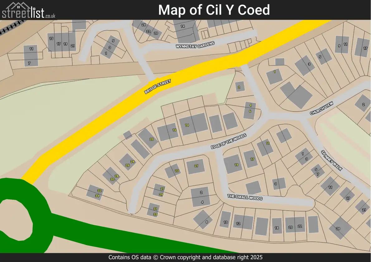 Map of Cil Y Coed