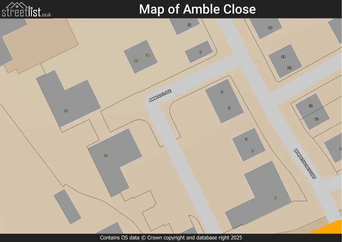 Map of Amble Close