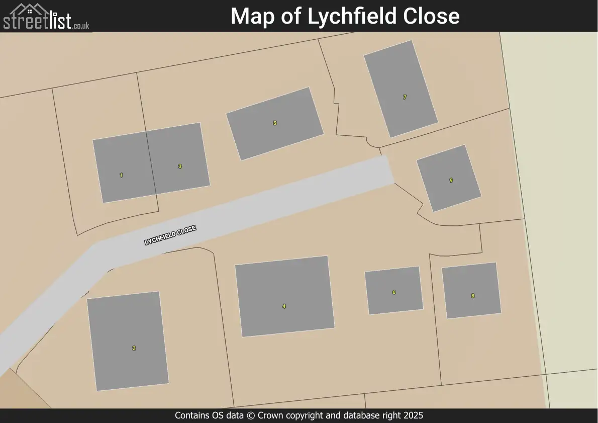 Map of Lychfield Close