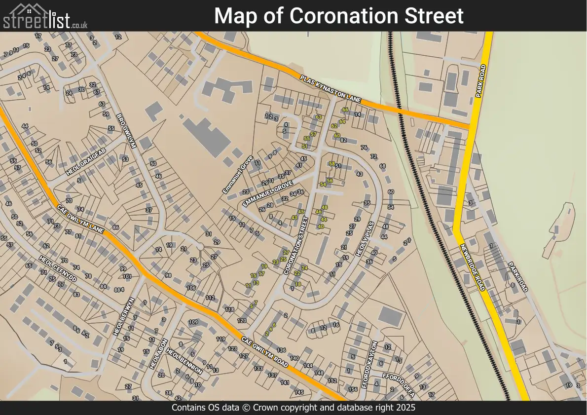 Map of Coronation Street