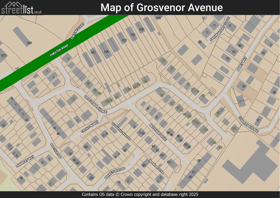 Map of Grosvenor Avenue