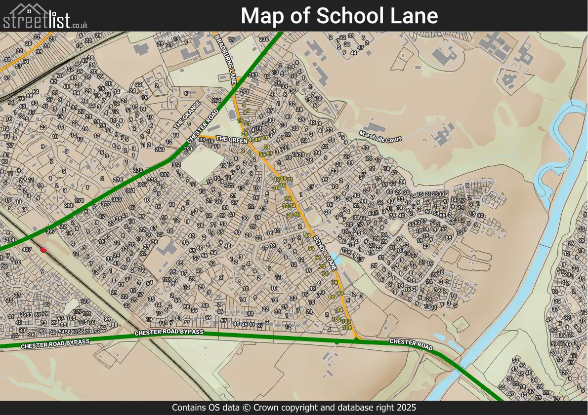 Map of School Lane