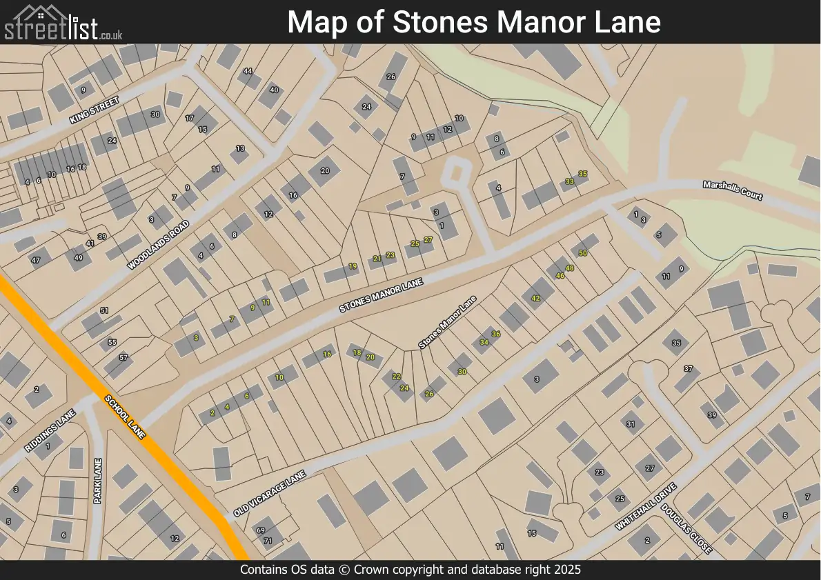 Map of Stones Manor Lane