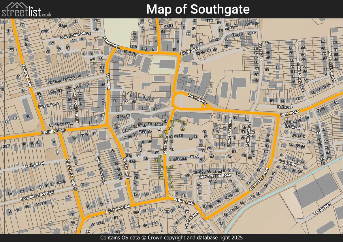 Map of Southgate