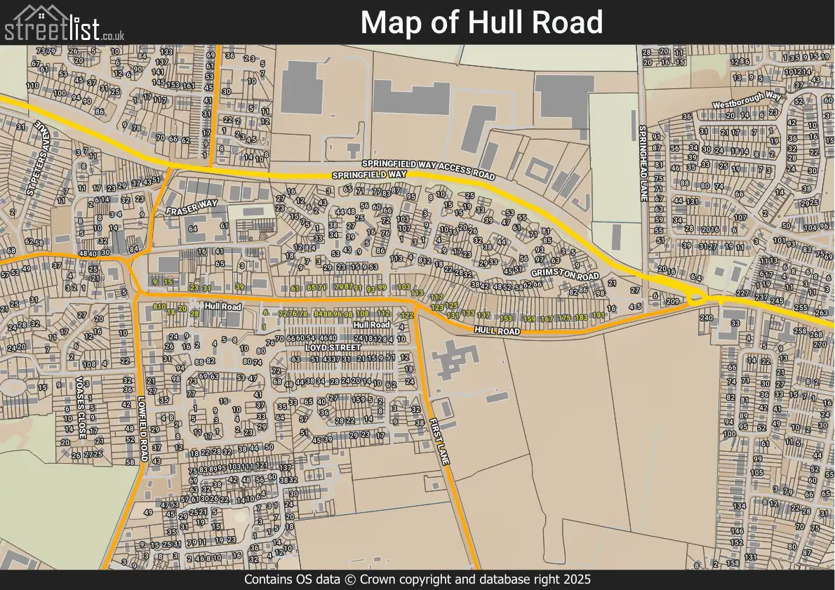 Map of Hull Road