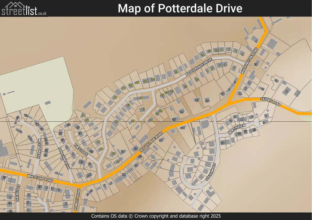 Map of Potterdale Drive
