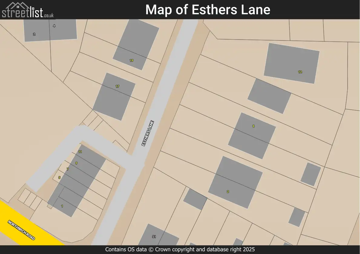 Map of Esthers Lane