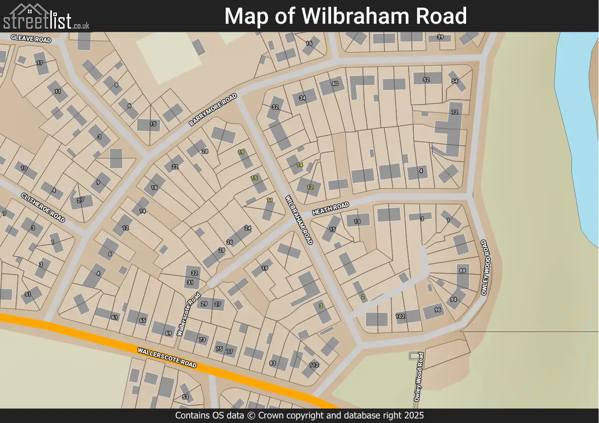 Map of Wilbraham Road