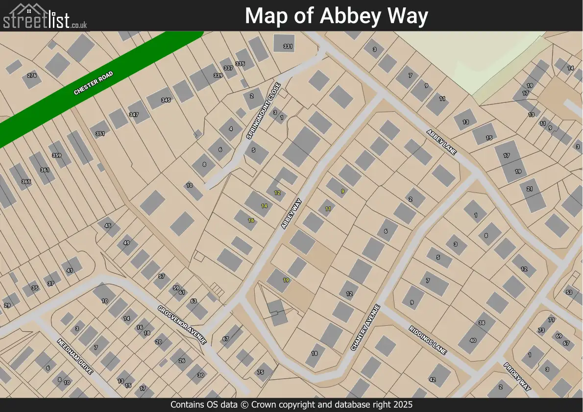 Map of Abbey Way